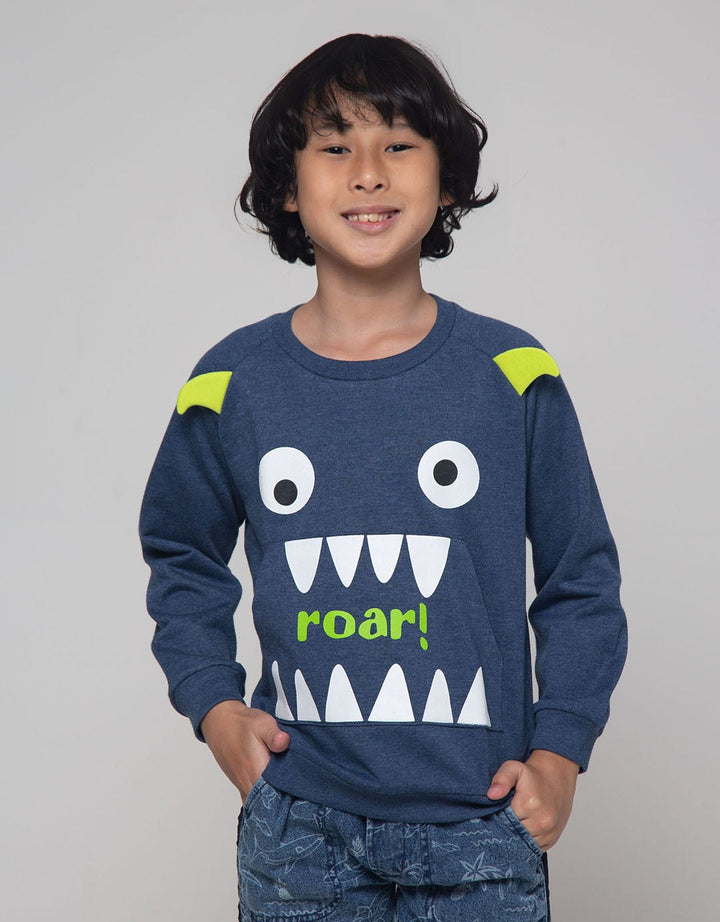 Little M Monster Print Sweater Anak Laki-laki