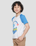 Little M Raglan Ikan Aplikasi 3/4 Kaos Anak Laki-Laki