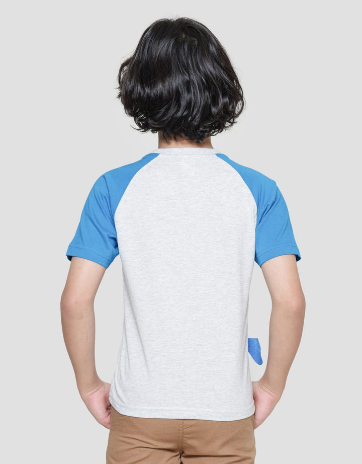 Little M Raglan Ikan Aplikasi 3/4 Kaos Anak Laki-Laki