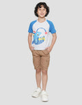 Little M Raglan Ikan Aplikasi 3/4 Kaos Anak Laki-Laki