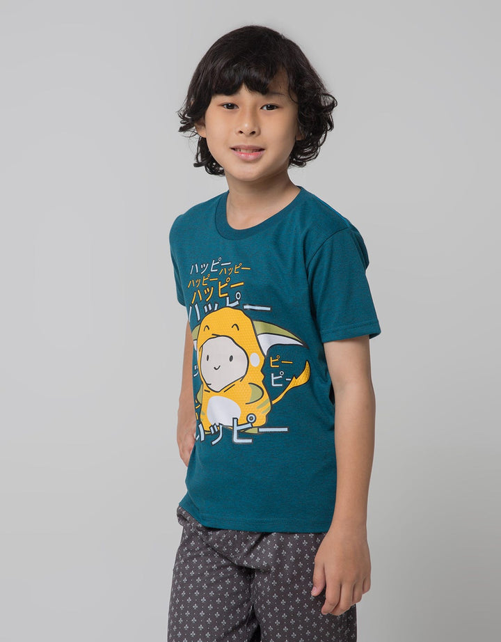 Little M Short Sleeve T-Shirt Print Anime Tanduk