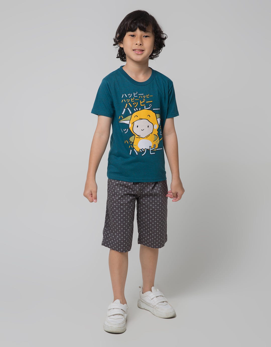 Little M Short Sleeve T-Shirt Print Anime Tanduk