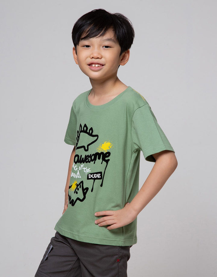 Little M Flocking Awesome Kaos Anak Laki-laki