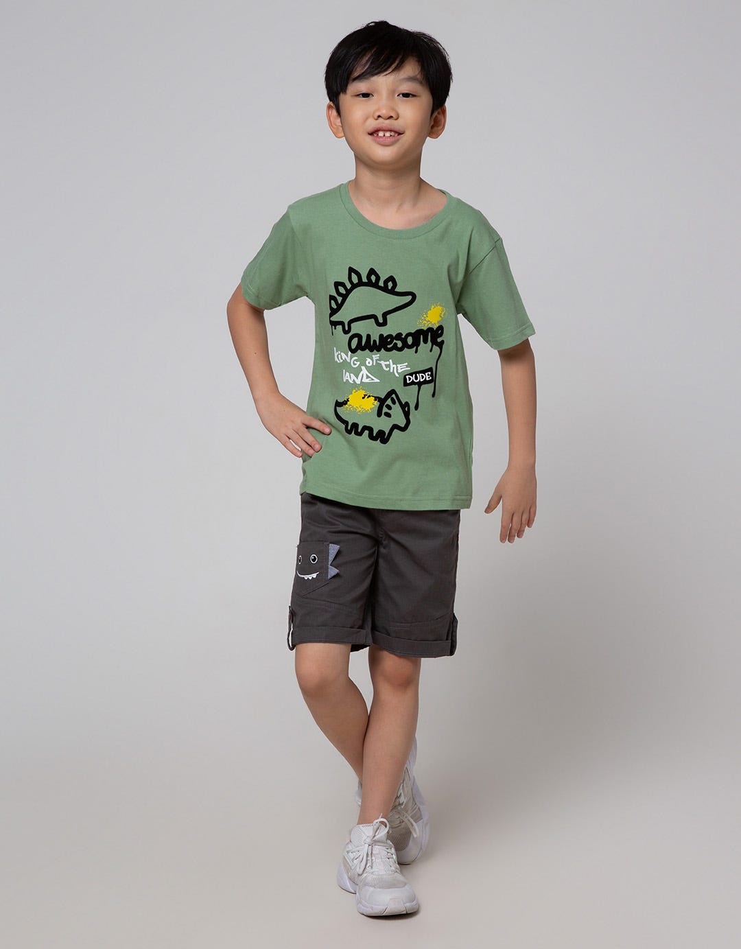 Little M Flocking Awesome Kaos Anak Laki-laki