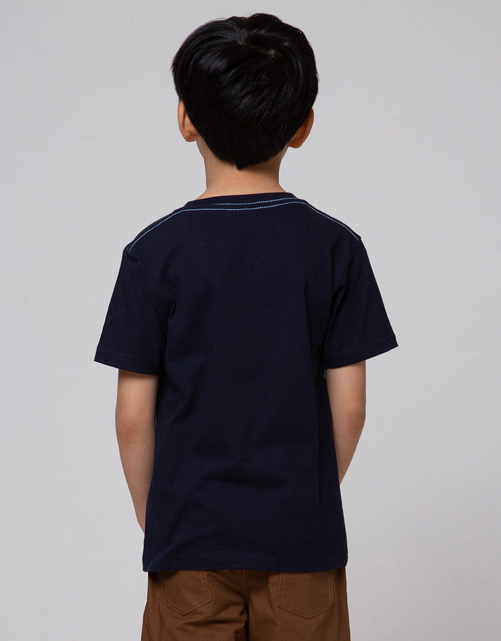 Little M Dino Chambray Kaos Anak Laki-laki