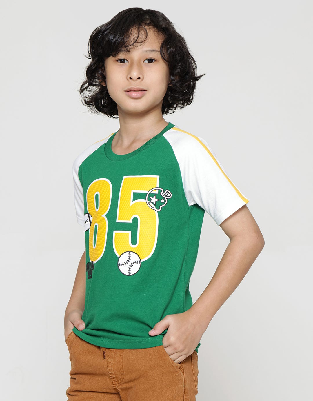 Little M Raglan Sleeve Kaos Anak Laki-laki