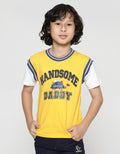 Little M Short Sleeve T-Shirt Handsome Daddy Aplikasi Dan Rib