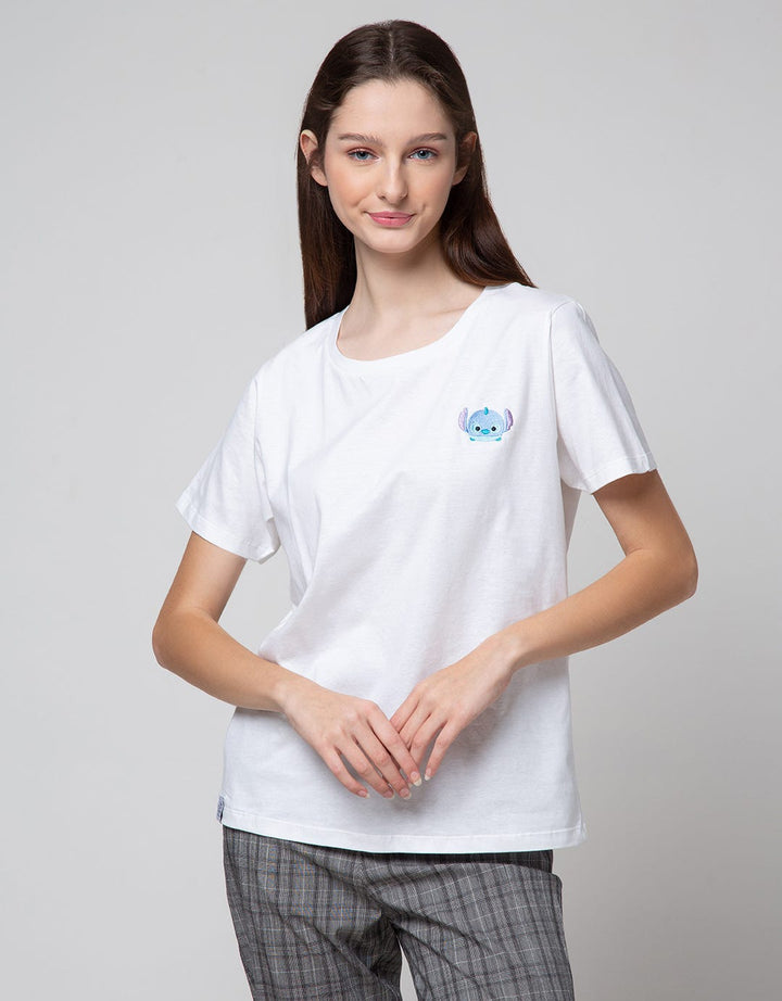 Disney Tsum2 Stitch Cotton Usa Short Sleeve T-Shirt
