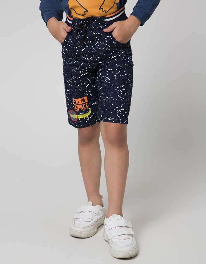 Little M Short Pants Woven Rib Embroidery Application