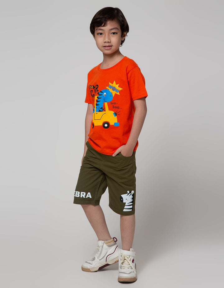 Little M Short Pants Crop Woven Rib Zebra Cucuk