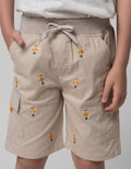 Little M Short Pants Woven Rib Bordir Giraffe