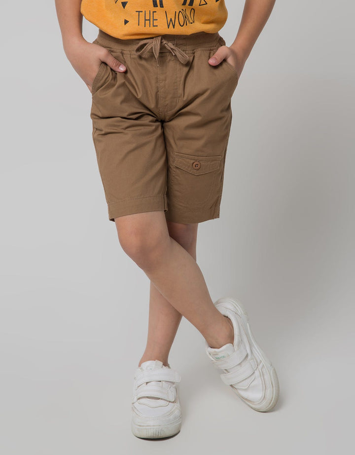 Little M Short Pants Woven Rib Kombinasi Pocket
