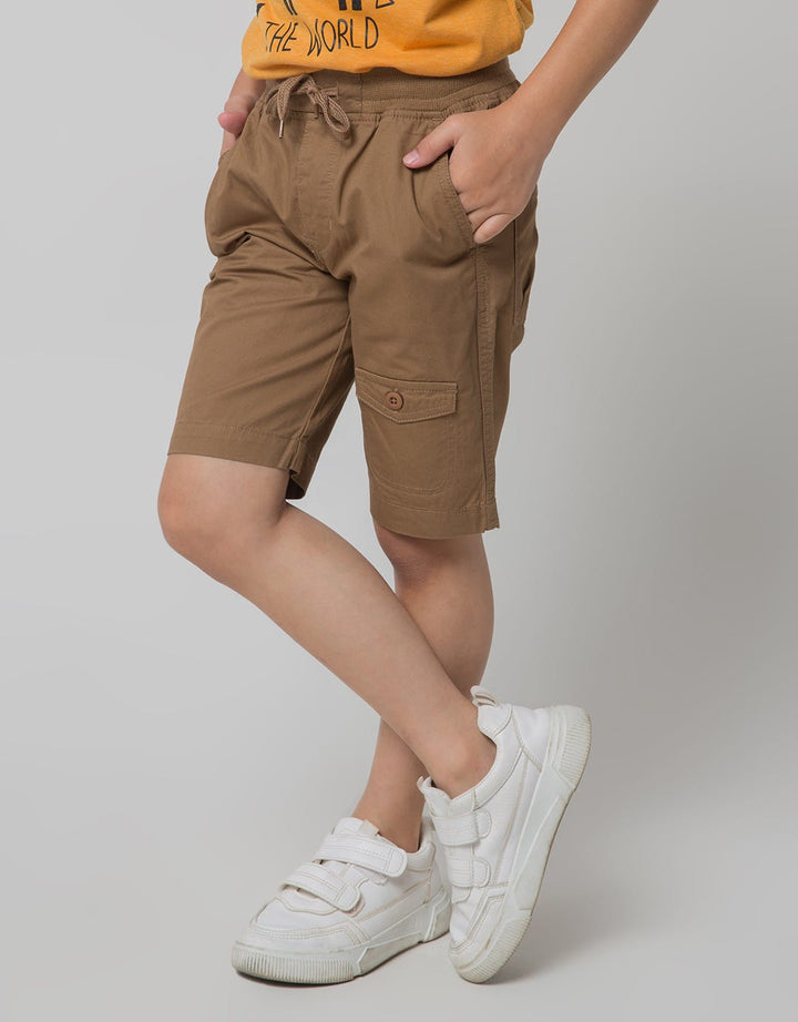 Little M Short Pants Woven Rib Kombinasi Pocket