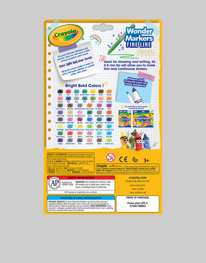 Bandai Crayola 50 Colors Wonder Markers