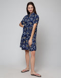St. Yves Short Sleeve Midi Dress Outline Floral