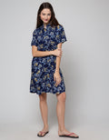 St. Yves Short Sleeve Midi Dress Outline Floral
