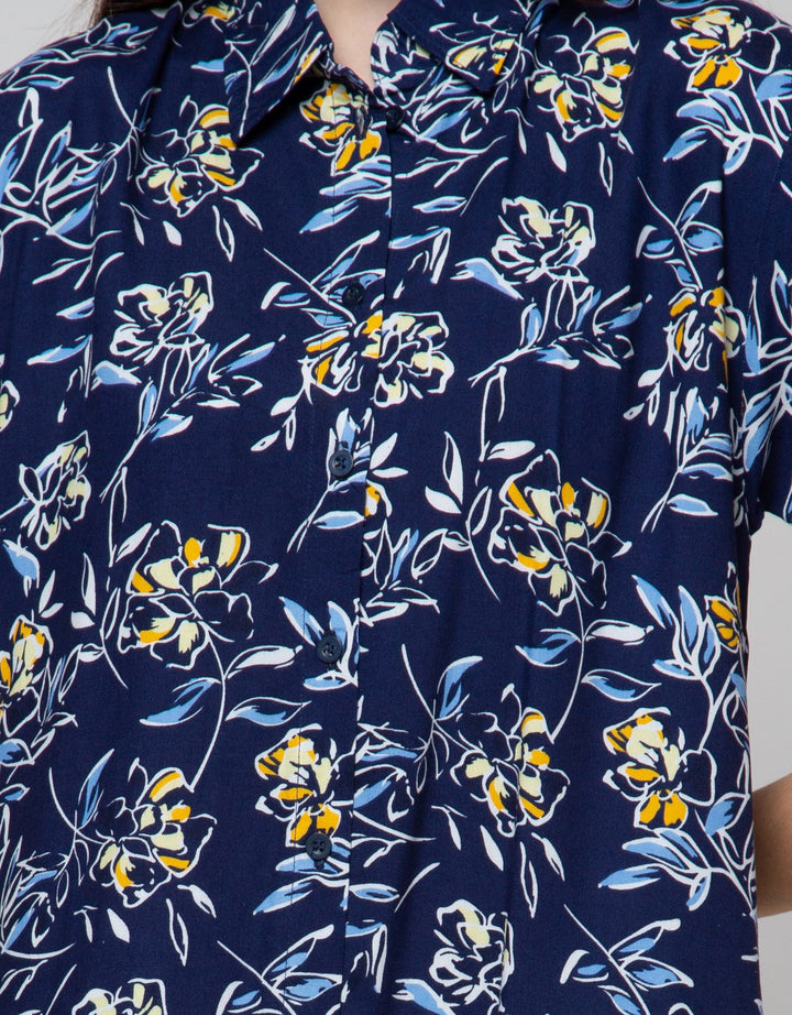 St. Yves Short Sleeve Midi Dress Outline Floral