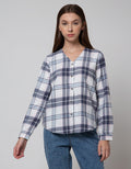 Connexion Long Sleeve Blouse Checked Flannel Top