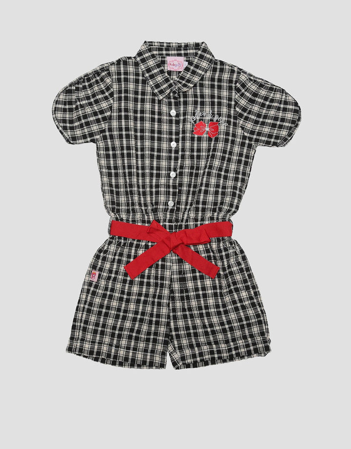 Rodeo Junior Romper Plaid Pattern Girls