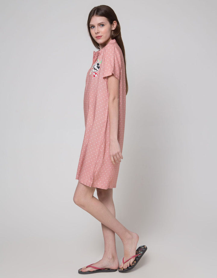Disney Short Sleeve Midi Dress Mickey Rayon