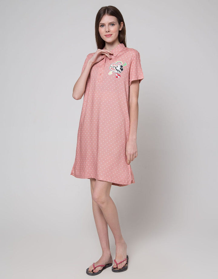Disney Short Sleeve Midi Dress Mickey Rayon