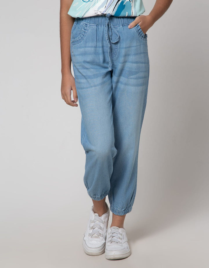 Nevada Denim Long Pants Jogger With Frill Pockets