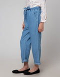 Nevada Denim Long Pants Regular Ribbon At Waist