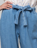 Nevada Denim Long Pants Regular Ribbon At Waist