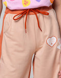Nevada Long Pants Knit Two Tone Wide Leg Print Heart