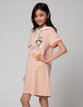 Nevada Short Sleeve Midi Dress Hoodie Print Anime Girl Face