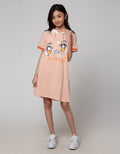 Nevada Short Sleeve Midi Dress Hoodie Print Anime Girl Face
