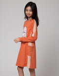 Nevada Midi Dress With Print Heart Pinggang Serut