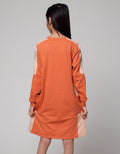 Nevada Midi Dress With Print Heart Pinggang Serut