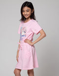 Nevada Short Sleeve Midi Dress Anime Girl Pinggang Serut