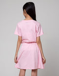 Nevada Short Sleeve Midi Dress Anime Girl Pinggang Serut
