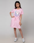 Nevada Short Sleeve Midi Dress Anime Girl Pinggang Serut