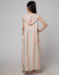 Nevada Sleeve Sleeve Maxi Dress Woven With Hoodie Stripe