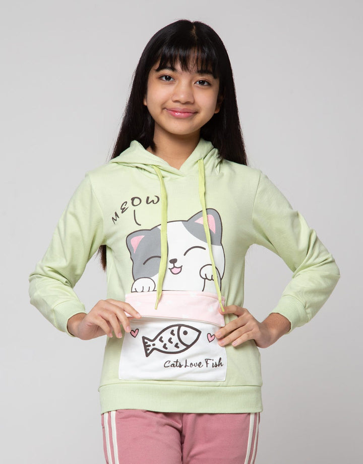 Nevada Cat Pocket Sweater for Girls