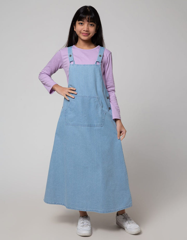 Nevada Overall Stripes Maxi Dress Anak Perempuan