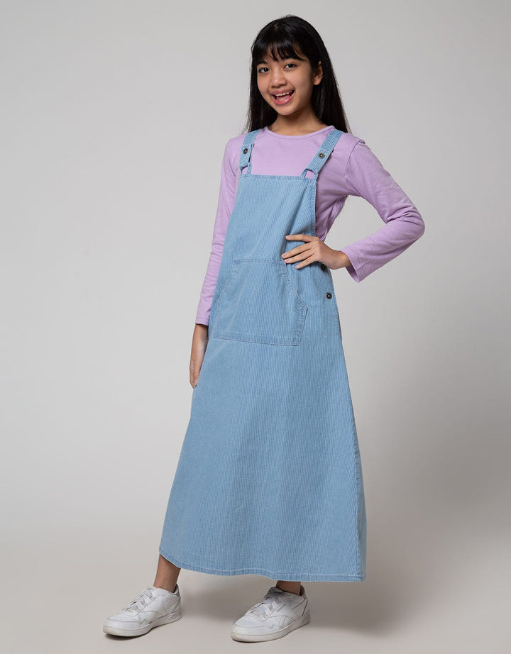 Nevada Overall Stripes Maxi Dress Anak Perempuan