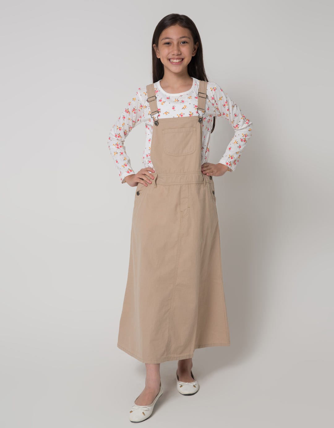 Nevada Long Sleeve Maxi Dress Baby Canvas Overall With Underwear