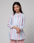 Aero Long Sleeve Shirt Tunic Striped Waist Tie