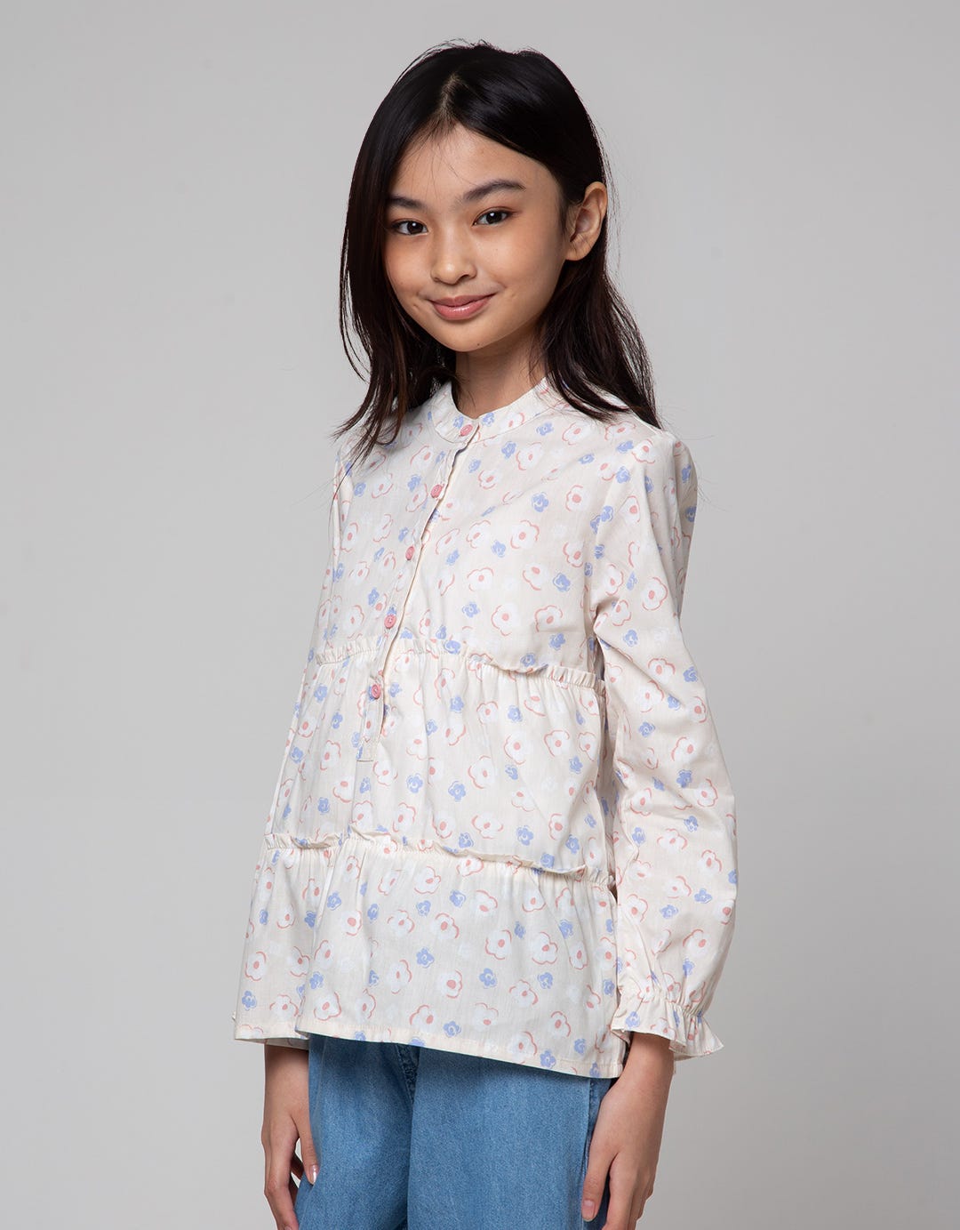 Aero Ruffle Down Girls Shirt