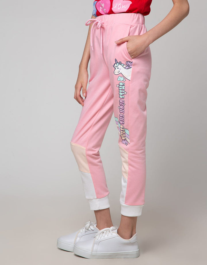 Aero Jogger Cut Sewn Pink Unicorn
