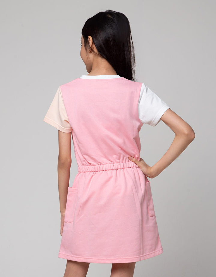 Aero Short Sleeve Midi Dress Cut Sewn Pink Unicorn