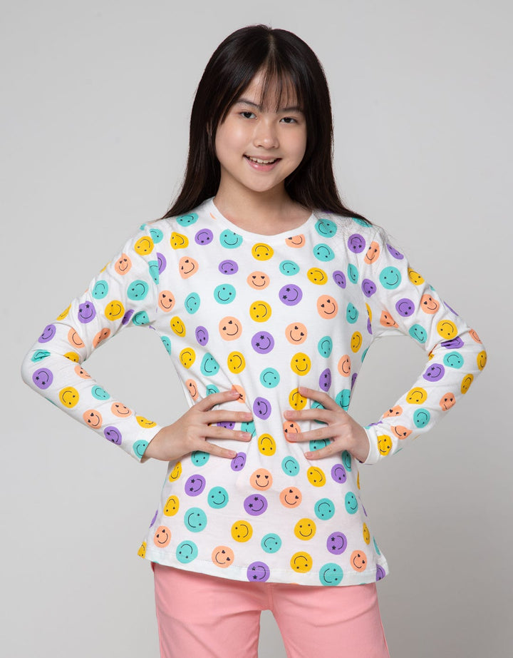 Nevada Smile Print Kaos Anak Perempuan