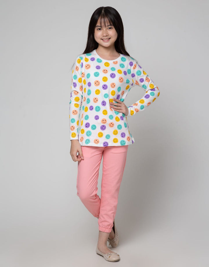 Nevada Smile Print Kaos Anak Perempuan