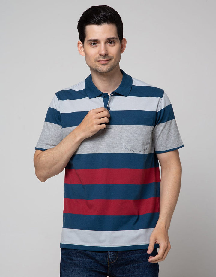 Nevada Short Sleeve Kaos Polo Jersey Stripe