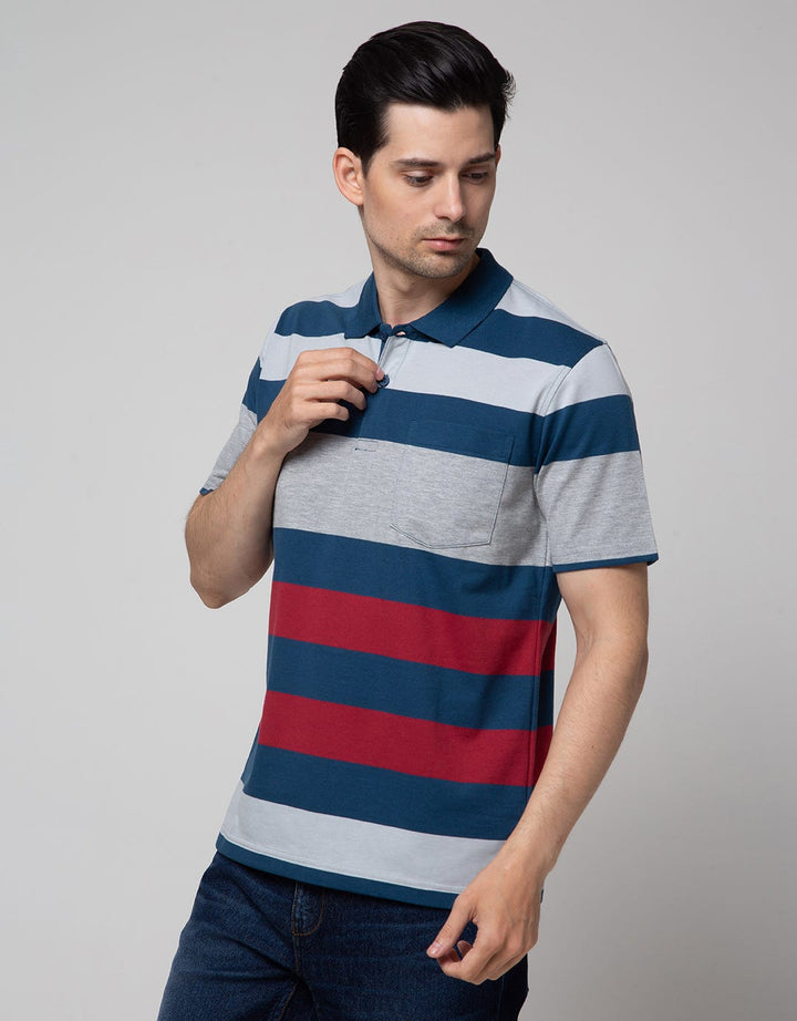 Nevada Short Sleeve Kaos Polo Jersey Stripe