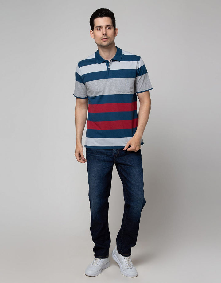 Nevada Short Sleeve Kaos Polo Jersey Stripe